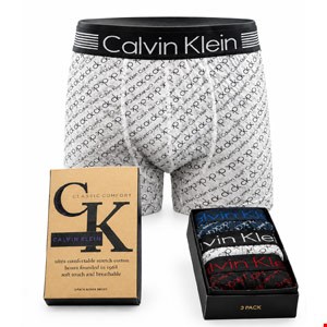 پک ۳ عددی شورت مردانه Calvin Klein | باکسر طرح‌دار